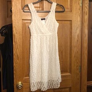 White lace dress with v neck